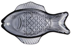 Sklenený tanierik v tvare ryby Dark Blue Small