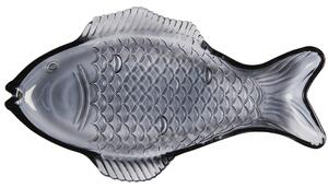 Sklenený tanierik v tvare ryby Dark Blue Large