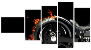 Obraz horiace motorky (Obraz 110x60cm)