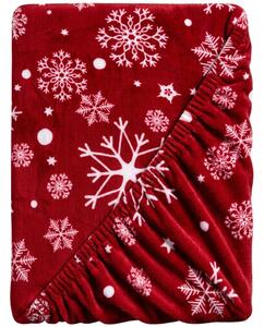 Obliečka mikroplyš SNOWFALL 90x200 cm červené