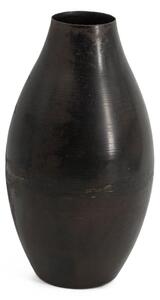 Čiernohnedá kovová váza KOLONY 25 cm