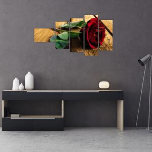 Ležiaci ruža - obraz (Obraz 110x60cm)