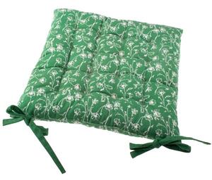 Dovoz EU Podsedák na stoličku - kvietky na zelenom TX020 Polyester 40x40 cm