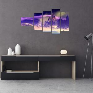 Abstraktný obraz hôr (Obraz 110x60cm)