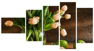 Tulipány vo váze, moderné obraz (Obraz 110x60cm)