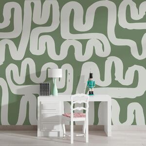 Tapety Kľukaté línie v machovom tóne, Fototapety abstraktné, w01686v3 : Uwalls.sk