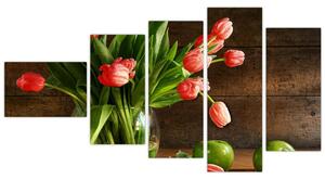 Obraz tulipánov vo váze (Obraz 110x60cm)