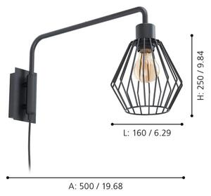 Eglo 99349 - Nástenné svietidlo TABILLANO 1xE27/40W/230V