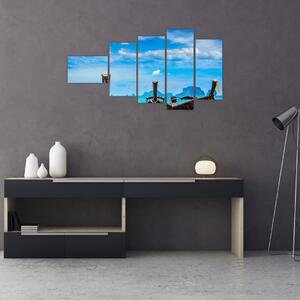 Loďky na mori, obraz (Obraz 110x60cm)