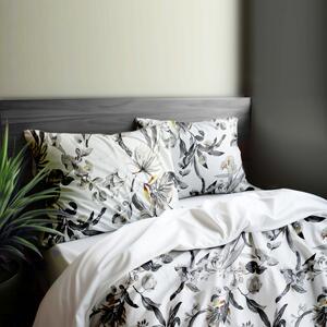 Ervi bavlnené obliečky DUO - kvitnúce eukalyptus šedý/biele