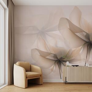 Tapety Veľké béžové priesvitné kvety, 3D fototapety, Fototapety 3d kvety, w01926v2 : Uwalls.sk
