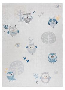Dywany Łuszczów Detský kusový koberec Bambino 1161 Owls grey - 80x150 cm