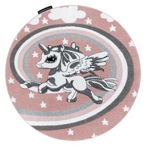 Dywany Łuszczów Detský kusový koberec Petit Pony pink kruh - 140x140 (priemer) kruh cm