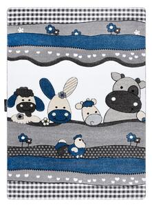 Dywany Łuszczów Detský kusový koberec Petit Farm animals blue - 120x170 cm