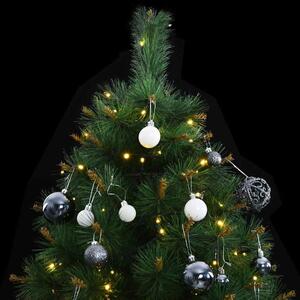 Umelý výklopný vianočný stromček 150 LED a sada gúľ 150 cm