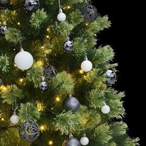 Umelý výklopný vianočný stromček 300 LED a sada gúľ 210 cm