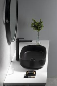 Isvea INFINITY OVAL keramické umývadlo na dosku, 55x36cm, čierna mat