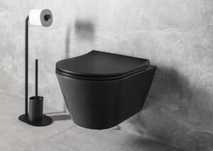 Sapho, AVVA závesná WC misa, Rimless, 35,5x53 cm, čierna matná, 100314-110