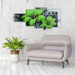 Obraz zelené kvety (Obraz 110x60cm)