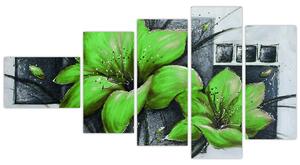 Obraz zelené kvety (Obraz 110x60cm)