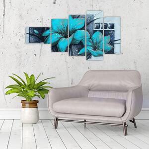 Obraz modré kvety (Obraz 110x60cm)