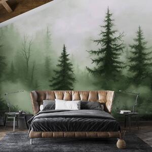 Tapety Tmavozelený les, olejomaľba, ťahy štetcom, príroda, Fototapety s prírodnými motívmi, w02153v1 : Uwalls.sk
