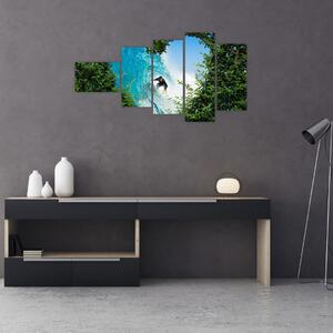 Abstraktný obraz surfistov (Obraz 110x60cm)