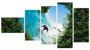 Abstraktný obraz surfistov (Obraz 110x60cm)