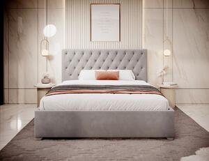 - Luxusná čalúnená posteľ MADRYT FARBA: tmavosivá, ROZMER: 180 x 200 cm