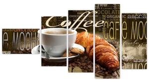 Káva s croissantom - obraz (Obraz 110x60cm)