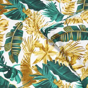 Goldea bavlnené posteľné obliečky - palmové listy na bielom 140 x 220 a 70 x 90 cm