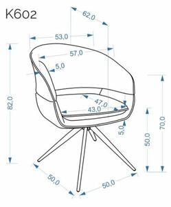 Halmar Jedálenská stolička / kreslo K602 cappuccino
