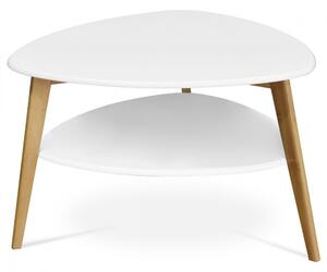 Konferenčný stolík KLEFA III — bambus, prírodná / biela