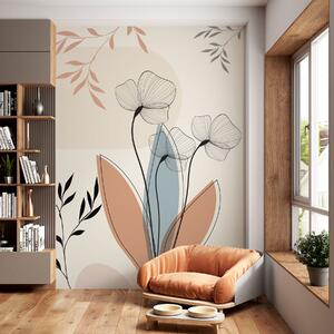 Tapety Kvety a vetvy v štýle boho, Fototapety akvarel, w02754 : Uwalls.sk