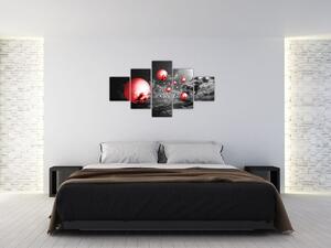 Abstraktný obraz - červené gule (Obraz 125x70cm)
