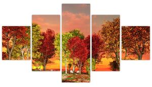 Obraz prírody - farebné stromy (Obraz 125x70cm)