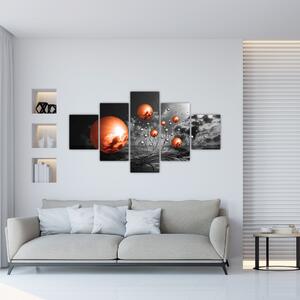 Abstraktné obrazy - oranžové gule (Obraz 125x70cm)