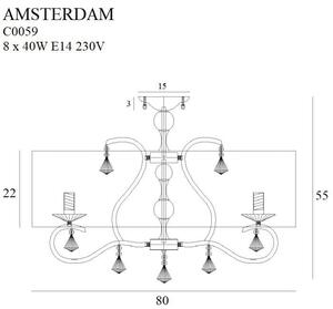 Maxlight AMSTERDAM | Stropné prisadené dizajnové svietidlo