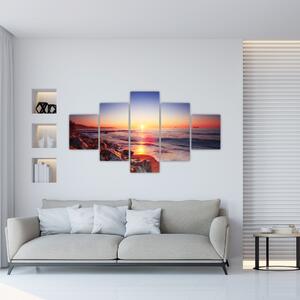 Moderný obraz - západ slnka nad morom (Obraz 125x70cm)