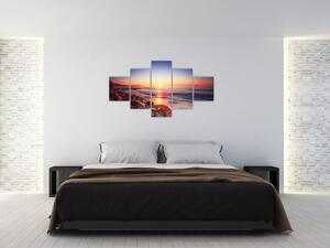 Moderný obraz - západ slnka nad morom (Obraz 125x70cm)