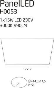 Maxlight PANELLED SQUARE | Malé stropné vstavané LED svietidlo