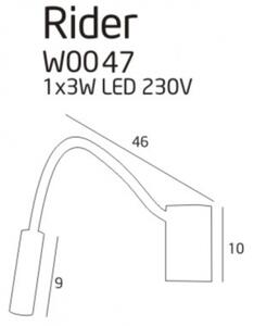 Maxlight RIDER | Nástenné biele LED svietidlo s nastaviteľným tienidlom