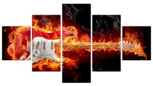 Obraz - gitara v ohni (Obraz 125x70cm)