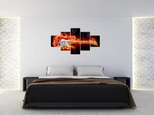 Obraz - gitara v ohni (Obraz 125x70cm)
