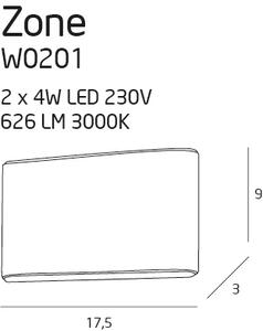 Maxlight ZONE II | Nástenné moderné LED svietidlo