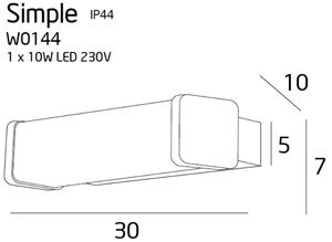 Maxlight SIMPLE S | Nástenné moderné dlhé LED svietidlo