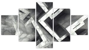 Abstraktný čiernobiely obraz (Obraz 125x70cm)