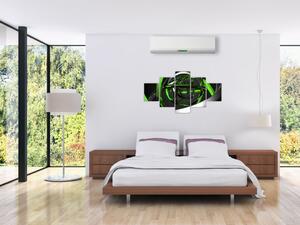 Zelená a sivá - moderný obraz do bytu (Obraz 125x70cm)