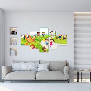Detský obraz - deti na ihrisku (Obraz 125x70cm)