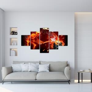Moderný obraz - ohnivý muž (Obraz 125x70cm)